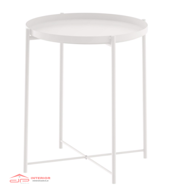 Bàn Khay Tròn- White