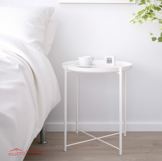 Bàn Khay Tròn- White