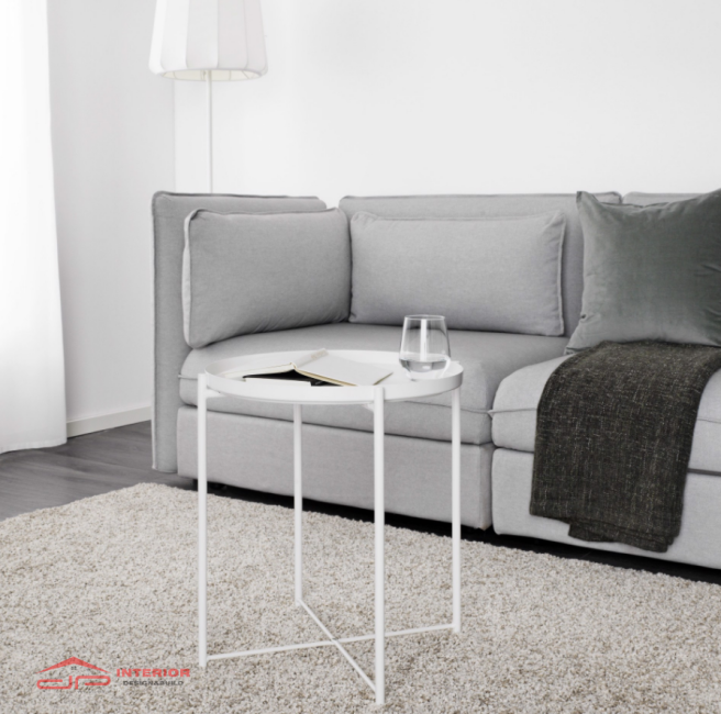 Bàn Khay Tròn- White