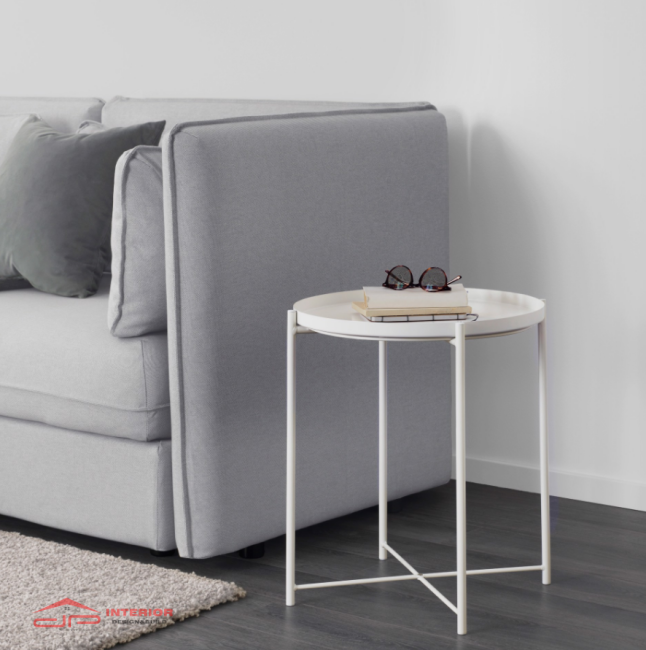 Bàn Khay Tròn- White