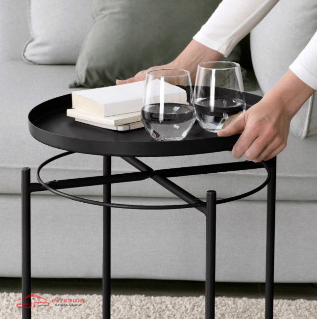 Bàn Khay Tròn- Black